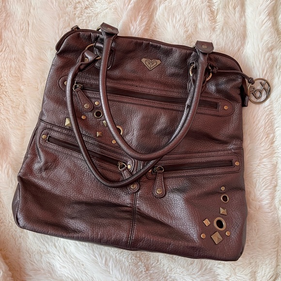 Roxy Large Tote Never Full Purse Bag Unique Vegan Leather - Picture 6 of 9